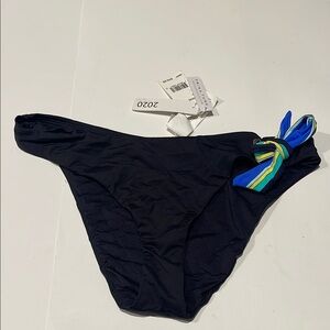 πΊπΈ Trina Turk Black w Blue green bow waist Women's Swim Bottom $76
